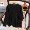 Plus Size Women's Pullover Sweater, Bust 150/160, Loose, Round Neck, Plus Velvet, Knit, 200/300 Jin