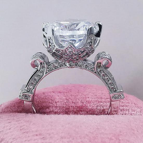 European & American Fashion Ring: Square Colored Diamond, Women's Daily/Wedding/Banquet R4898