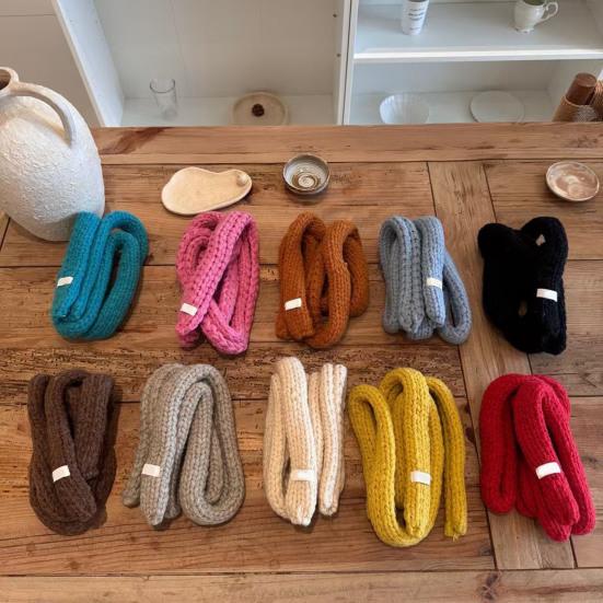 Women Knitting Scarf Solid Color Thin Long Scarf Warm Soft Touch Scarf Outdoor Home Winter Accessory