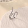 Luxury Geometric CZ Zircon Open Rings For Women Gold Color Stainless Steel Ring Shiny Fashion Jewelry Party Gift