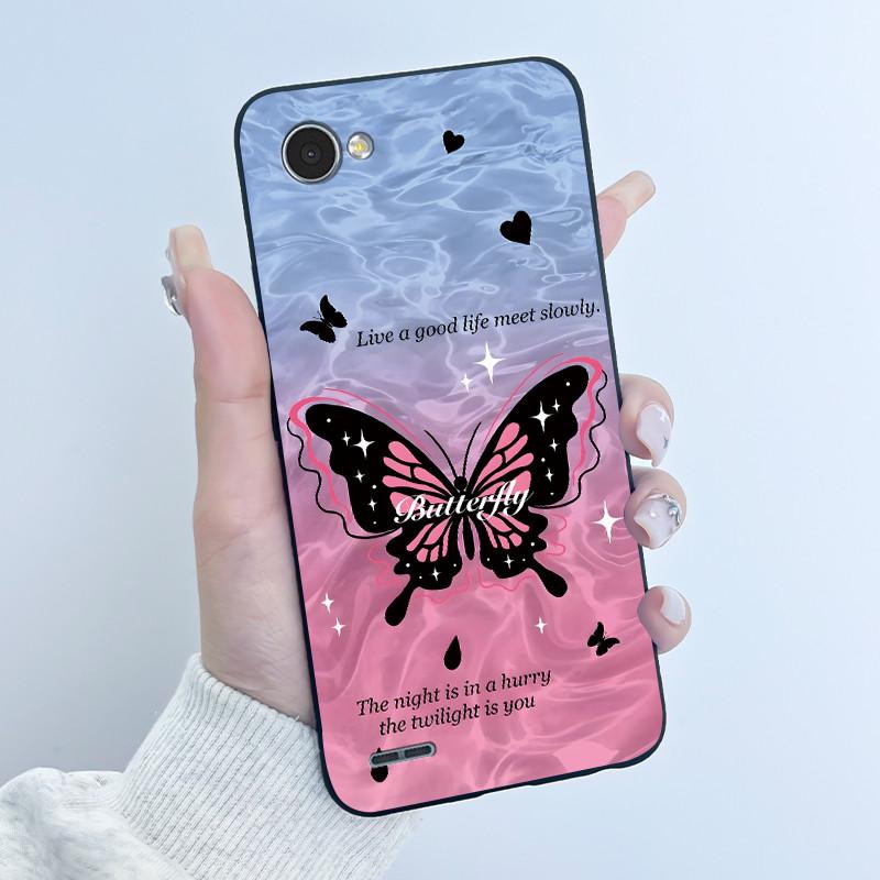 Cute Case For LG Q6 Fundas LG G6 Mini Capa Coque Printing Shell Protective Cover Soft Silicone Cartoon Black Casing