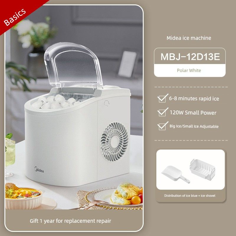 

Midea Small Power Dormitory Mini Milk Tea Ice Machine Polar White (Basics).