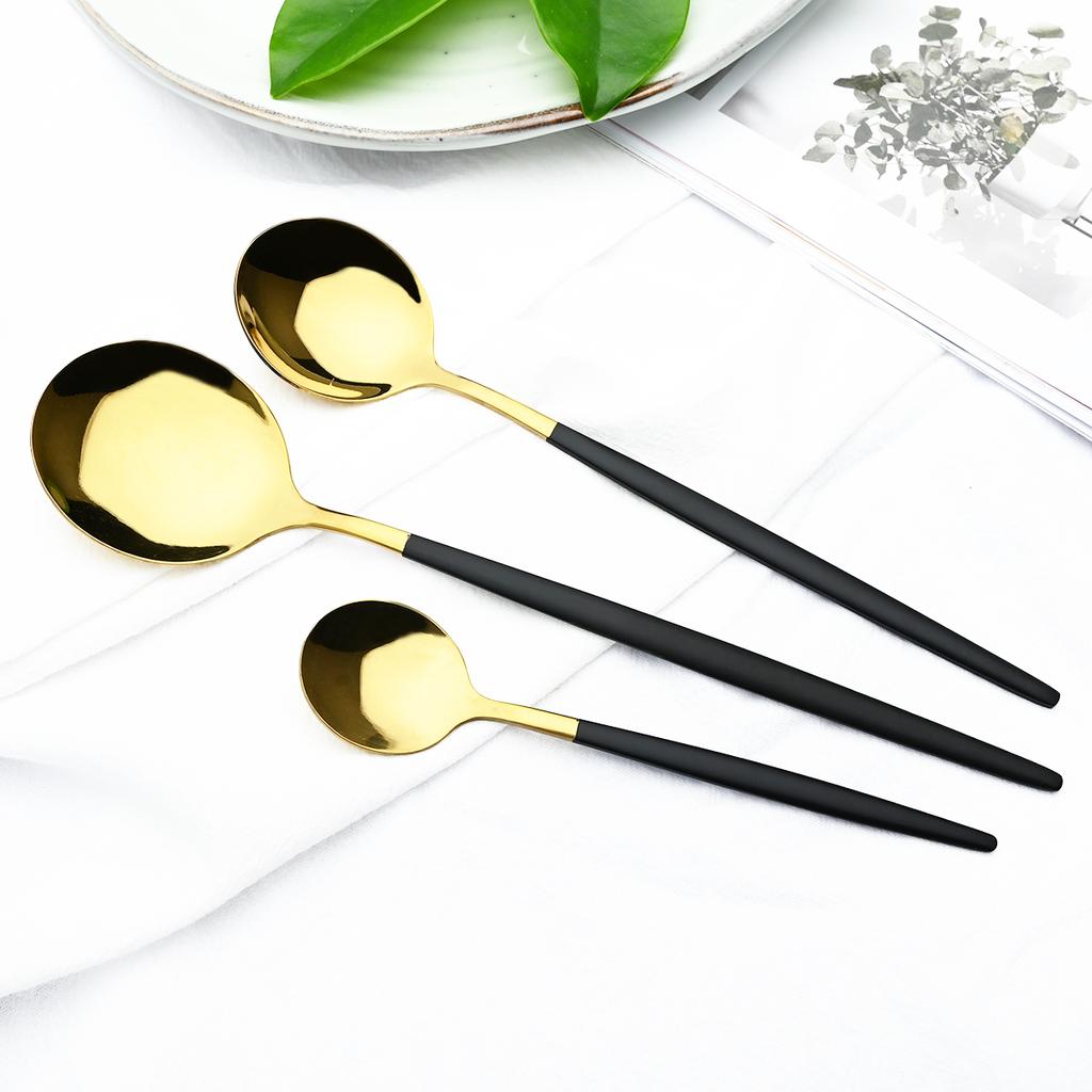 New 36Pcs Mint Gold Cutlery Set Western Silverware Stainless Steel Dinnerware Knife Fork Spoon Tableware Flatware Kitchen Wedding Accessories