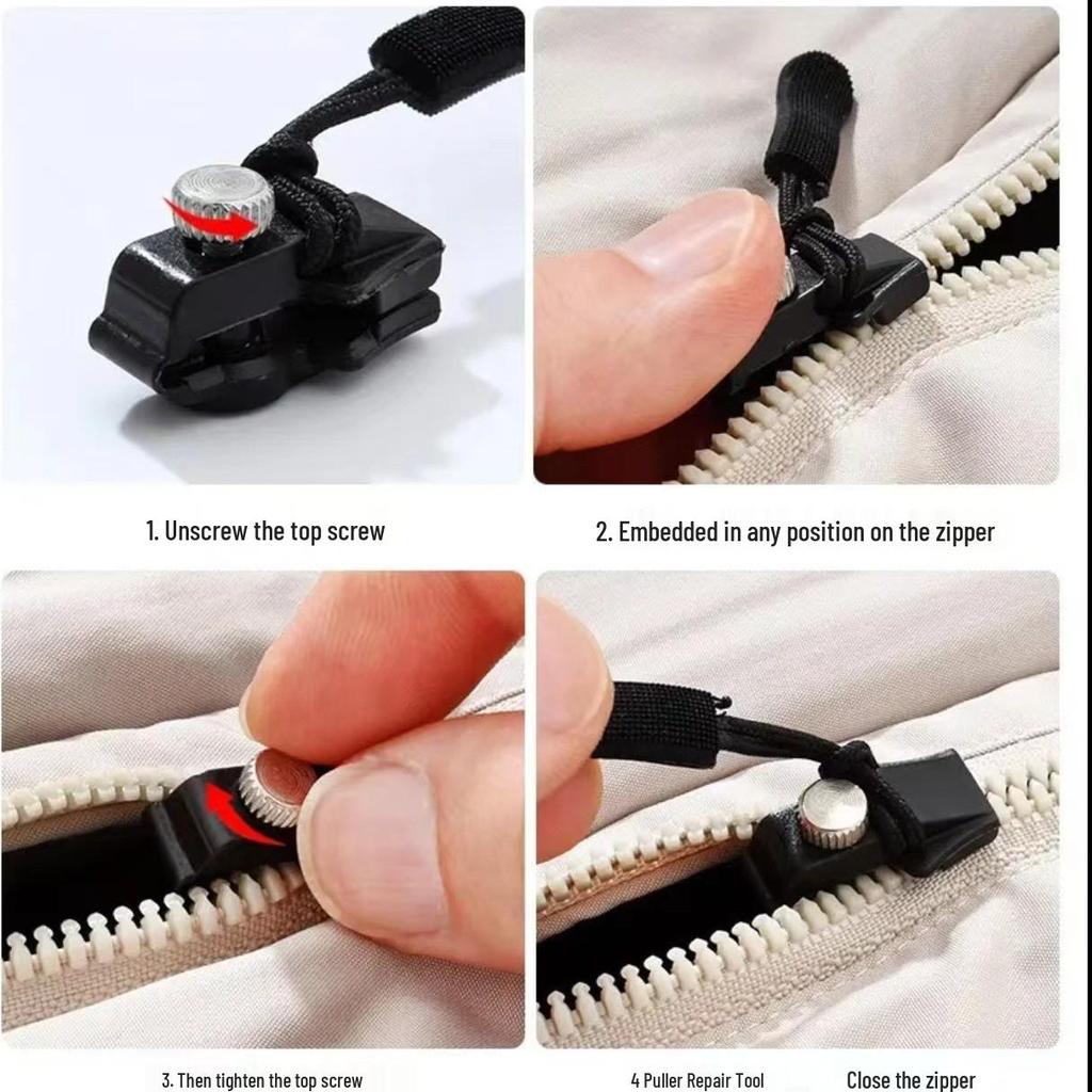 Universal Metal Zipper Repair Kit: Tool-Free Replacement for Backpacks, Coats, and Clothes