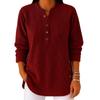 2025 Autumn-Winter Women's V-Neck Corduroy Button-Up Long Sleeve Casual Top