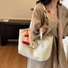 Cute Cartoon Apple Shoulder Bag Female Niche Design Casual Tote Bag Commuter Polka Dot Make-up Bag