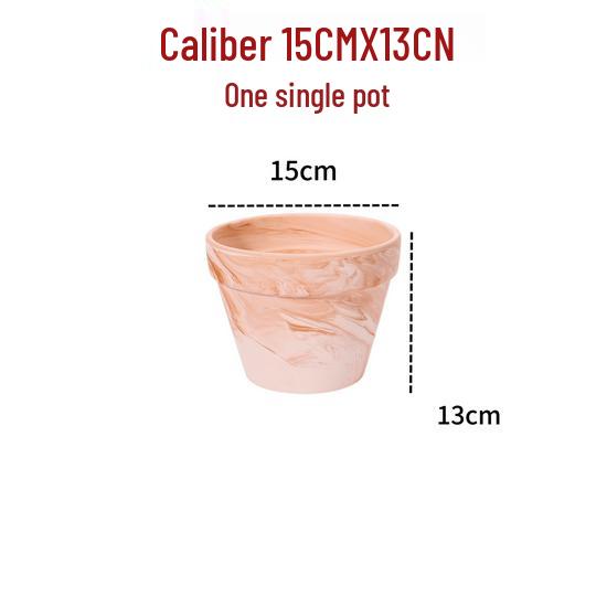 Nordic Style Macchiato Terracotta Flower Pot - Large, Breathable Red Clay with Kiln-Changed Color