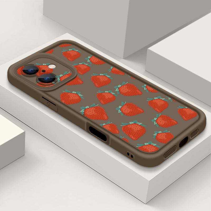Luxury Fruits Pattern Phone Case For iPhone 16 16e 15 14 13 12 Pro Max Plus 11 Clear TPU Shockproof Cover