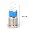 2PCS 5 Pin Metal Push Button Switch 16mm Flat Head Self Reset Switch With Light Number 4(12VDC Blue)