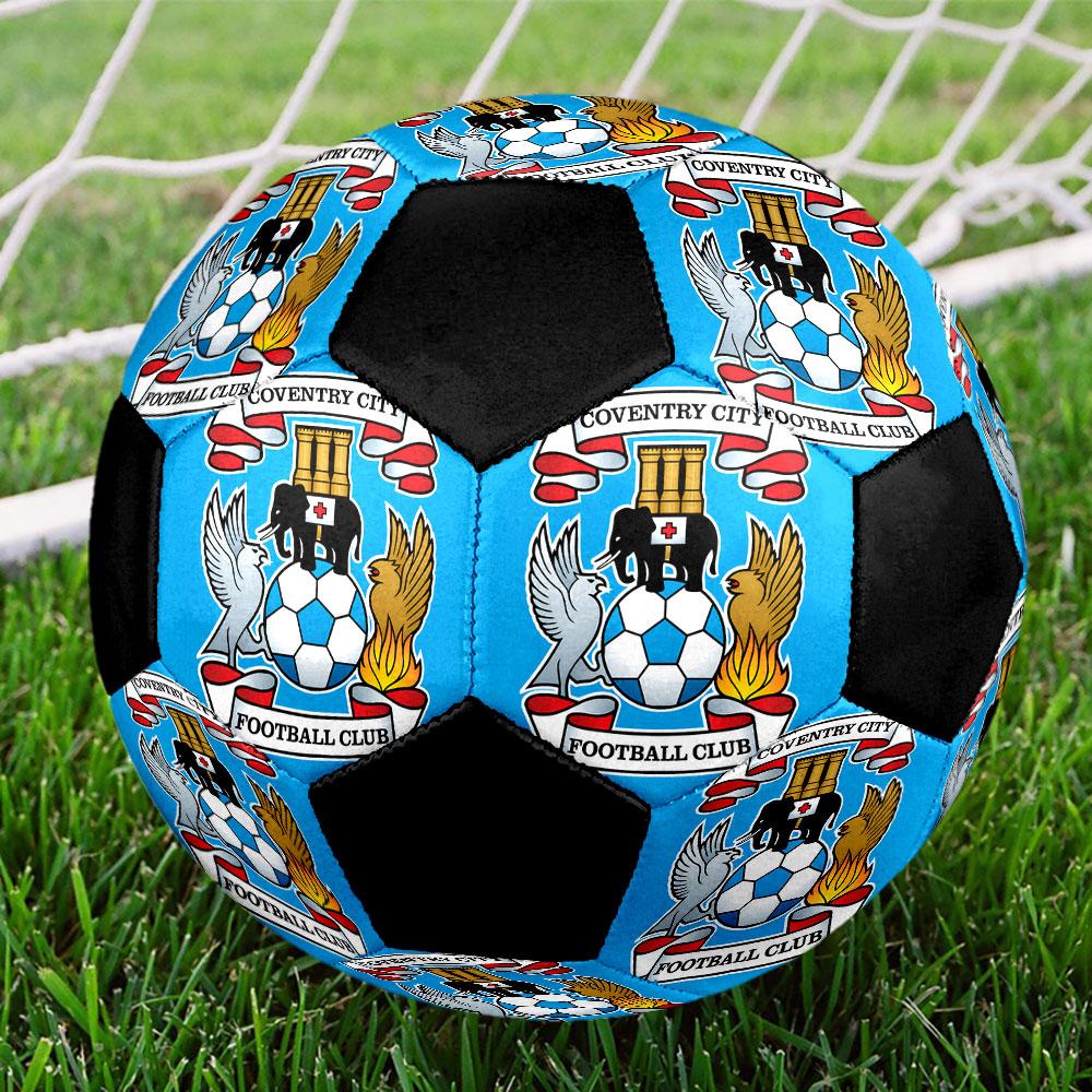 Coventry City Football Club Pallone da Calcio Misura 5 Colorato Cucito a Macchina PVC Pronto per la Competizione Resistente Alta Rimbalzabilità