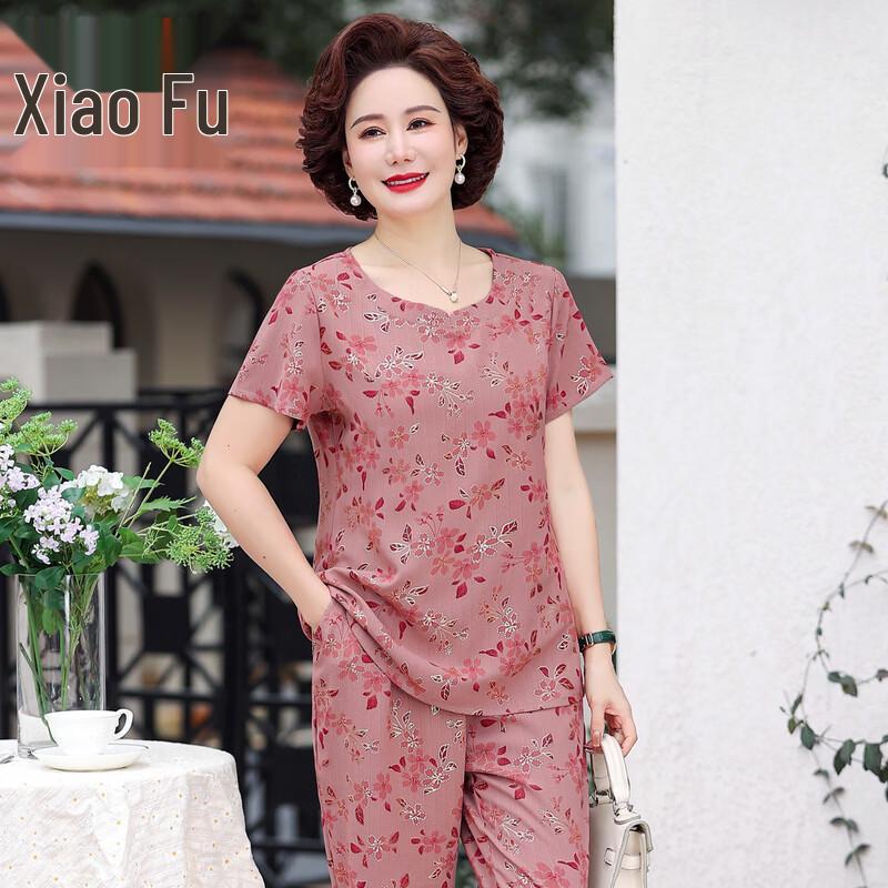 Women s Plus Size Summer Short-Sleeve Two-Piece Set XL