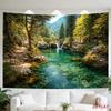 2D Conifer Mountain Riverside Bedroom Tapestry