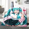 1pc Virtual Vocaloid Idol Flannel Blanket,Ultra Soft Warm Plush Throw for Home Bedroom Bed Sofa Cover Camping Picnic Gift Y72446