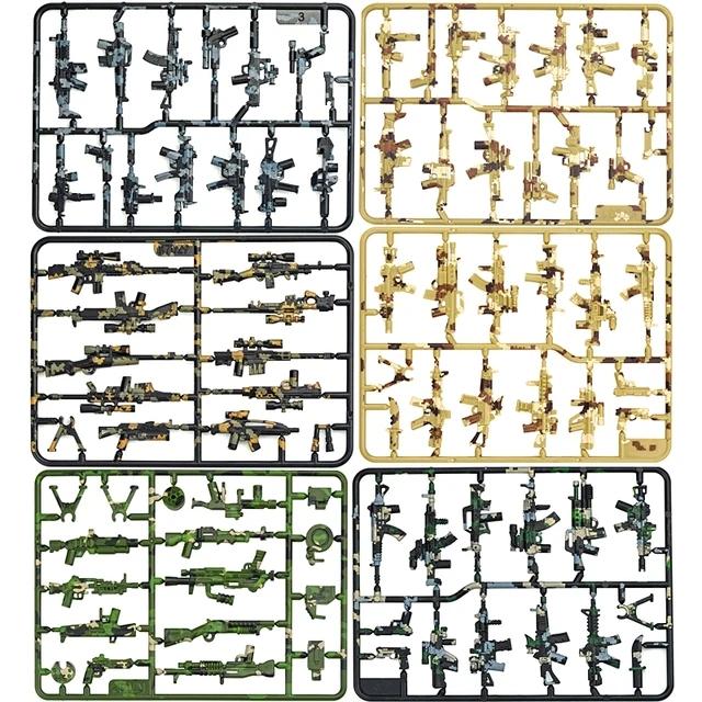 DIY Accessories Swat Weapon Soldier Guns Fence Ghillie Suits bricks WW2 Army MOC Parts Building Block Military Scene Series Toy