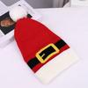 Christmas Party Hat Santa Claus Knitted Beanie For Adults Red Green Striped Christmas Gift