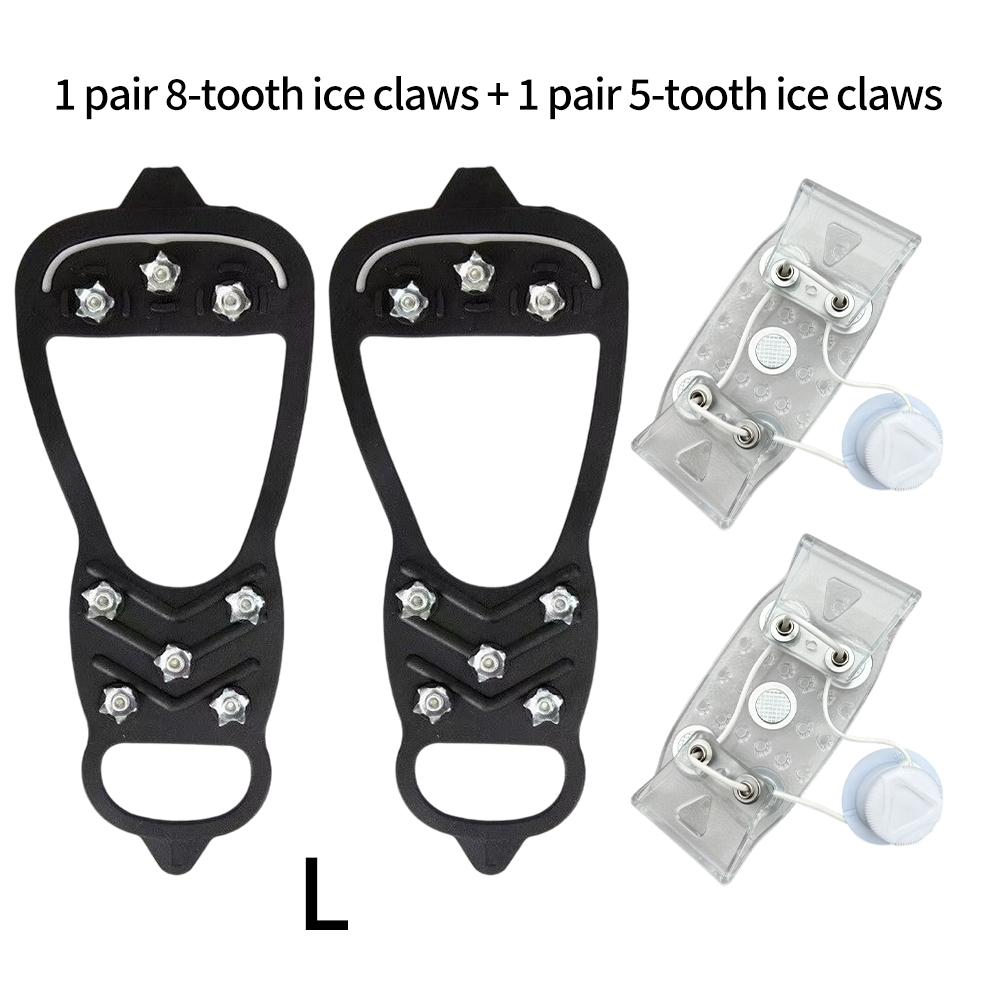 5/8 Teeth Ice Gripper Spike for Outdoor Shoe Covers Winter Anti-Slip Hiking Mountain Climbing Equipment Camping Accessories