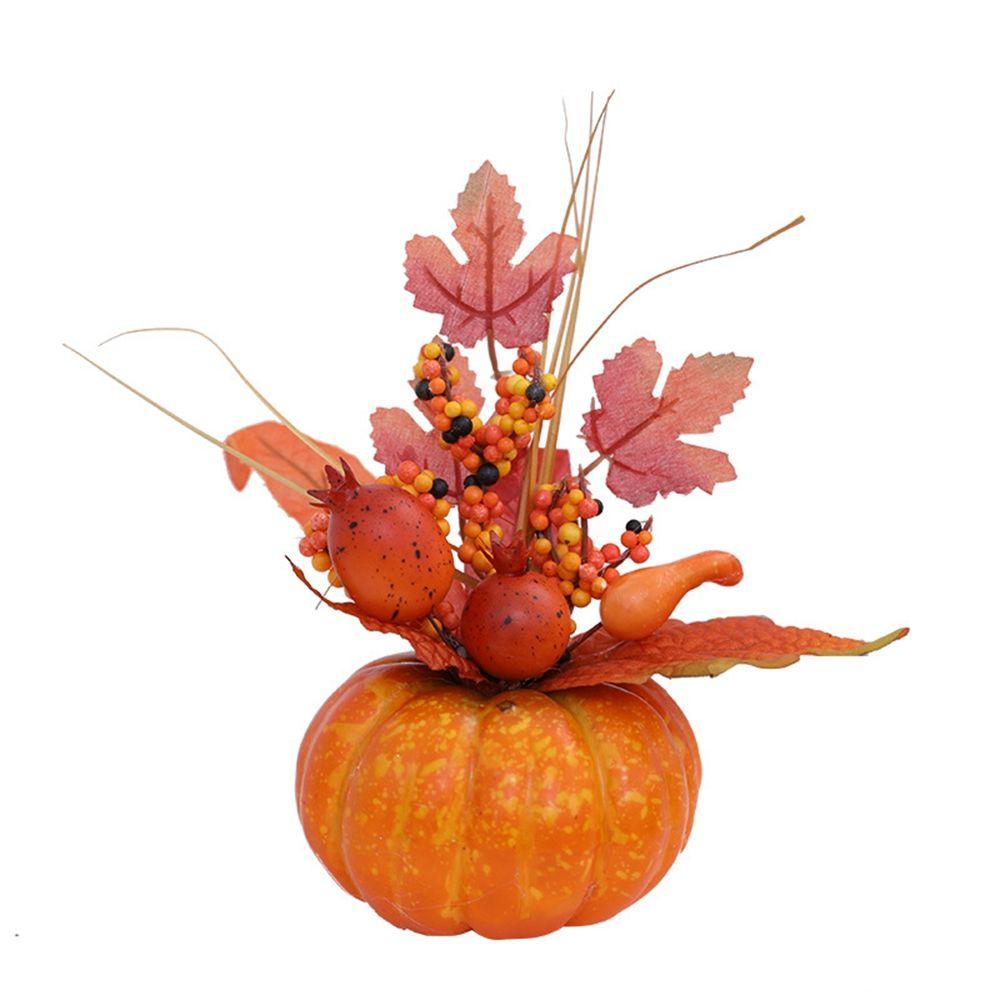 Party Thanksgiving Faux Pumpkins Lifelike Maple Leaves Halloween Decoration Artificial Vegetables