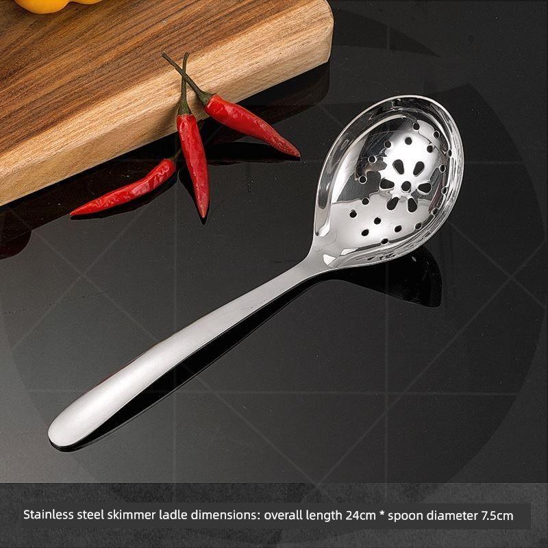 Household Soup Spoon 304J Stainless Steel Spoon Large Head Deepened Soup Spoon Dining Spoon Kitchen Soup Spoon Noodle Spoon