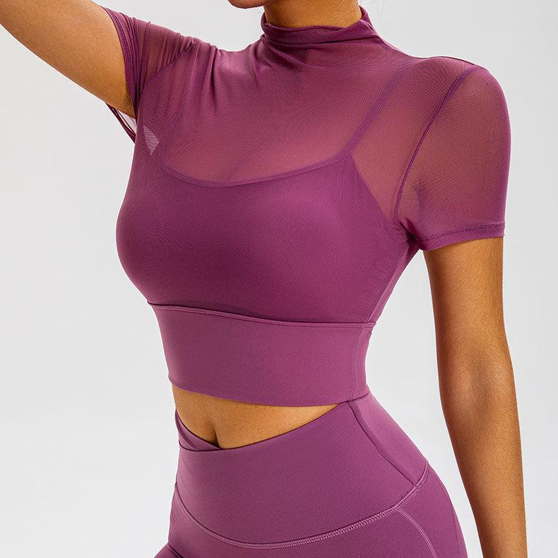 

Сексуальная сетчатая майка с подкладкой, с короткими рукавами, спортивная футболка Large