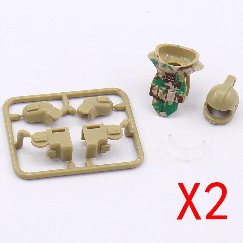 Military Building Blocks Solider Figures Weapons RPG Equipment Vest Equipment Accessories Bomb Disposal Suit Samurai Sword MOC