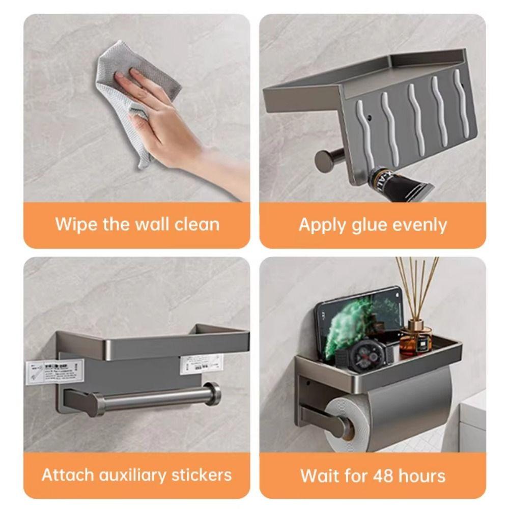Punch-free Bathroom Tissue Self Baffle Design Tissue Roll Hanger Toilet Paper Holder  Home