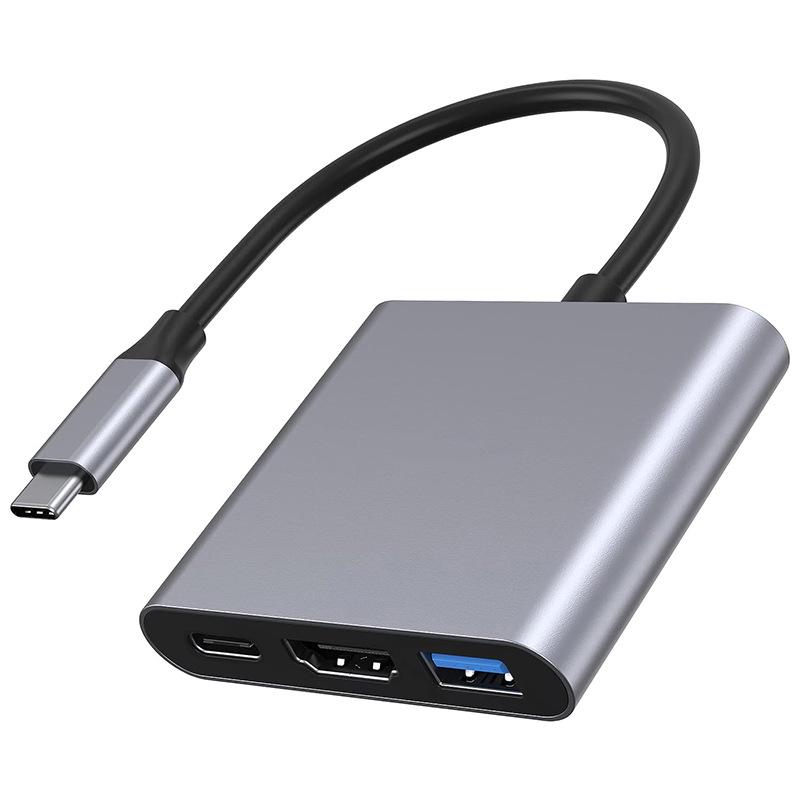 USB-C to HDMI 3-in-1 Dock for Screen Mirroring: Compatible with Apple, Huawei, Laptops