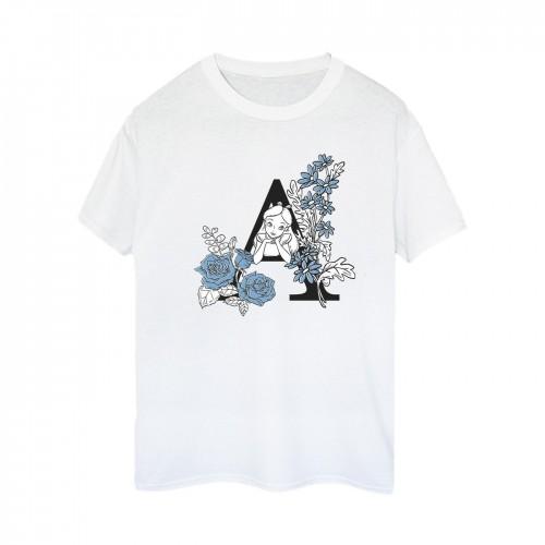 Disney Womens/Ladies Alice In Wonderland Letter A Cotton Boyfriend T-Shirt