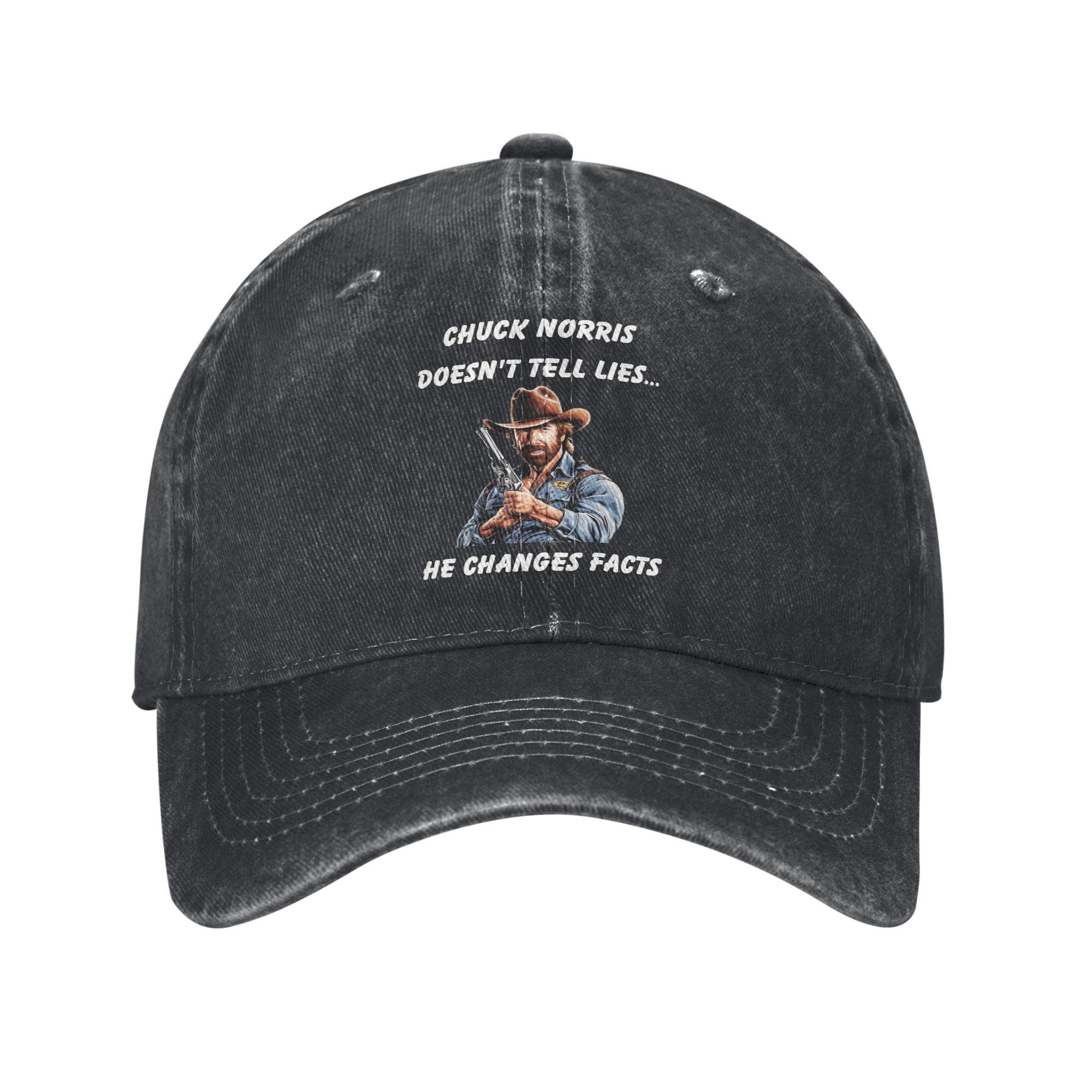

Classic Chuck Norris Joke Baseball Cap Unisex Distressed Denim Sun Cap Outdoor Summer Adjustable Hats Cap One Size чёрный