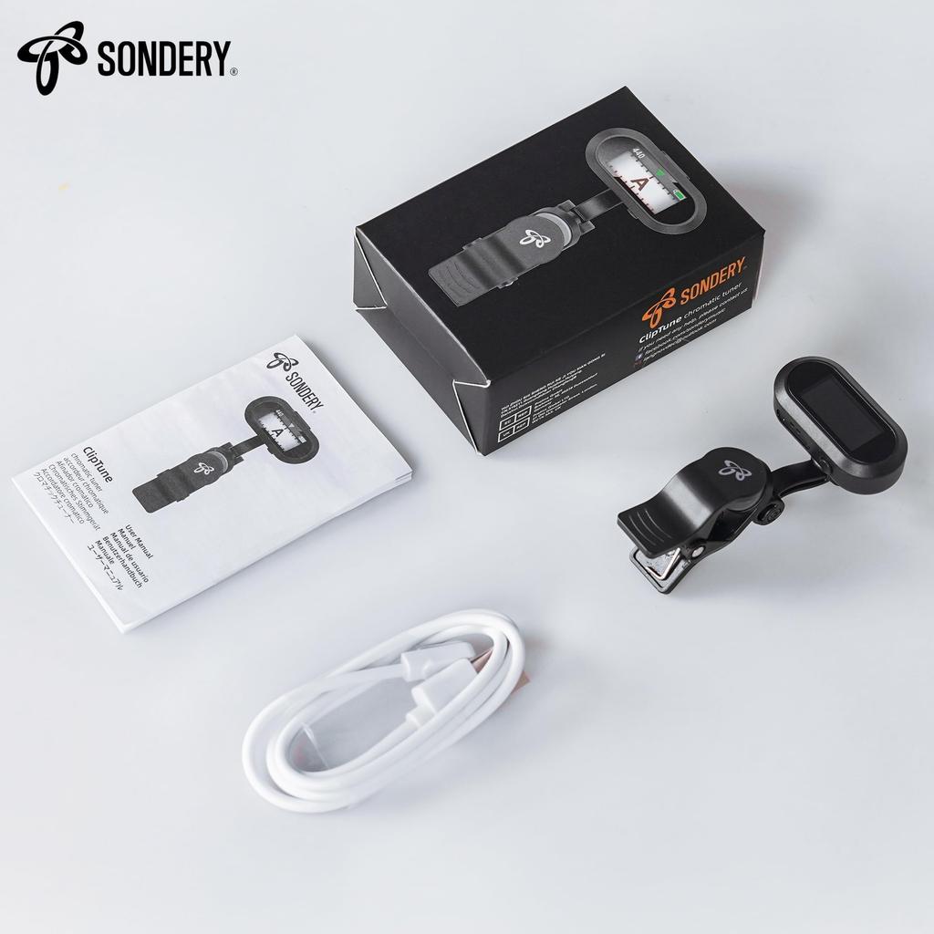 Sondery Rechargeable Clip-On Tuner with TFT Screen for Guitar, Ukulele, Violin, Banjo, and Wind Instruments