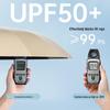 ZUODU 16-Rib Large Tri-Fold Wooden Handle Sun Umbrella