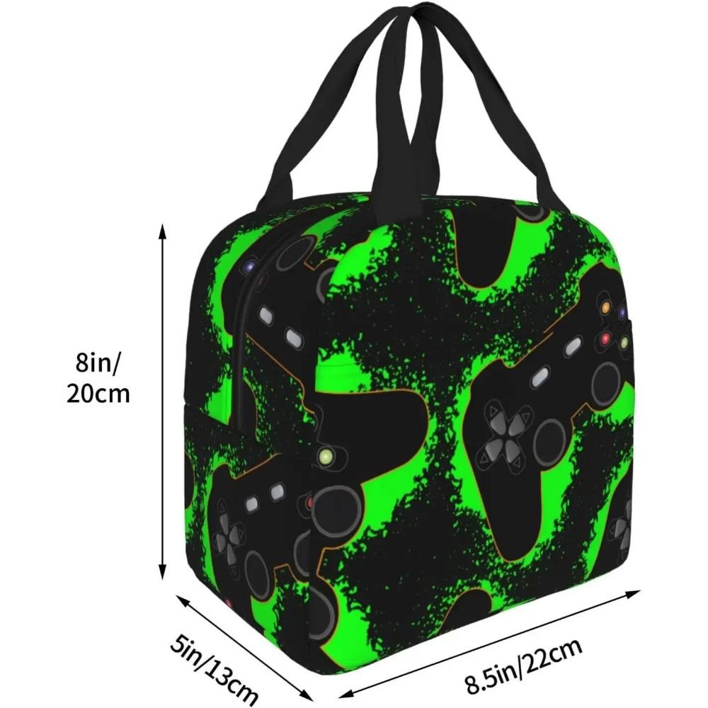 Videospelsvapen Cool Gamer Lunchväska Isolerad Matlåda för Vuxna Barn Återanvändbar Bento Bärkasse för Arbete Skola Picknick Resor