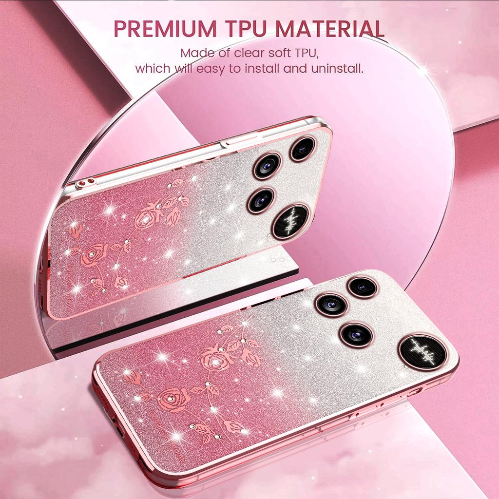 Telefon za nic (3) 5G pouzdro Květinové TPU Flexibilní Gradientní Kryt na telefon