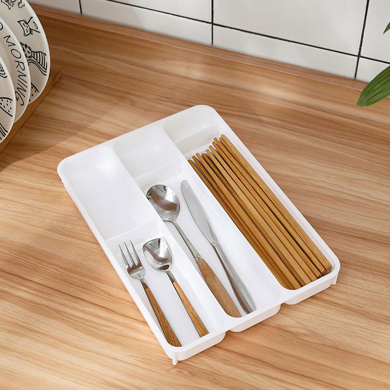 Drawer Cutlery Tray Kitchen Drawer Tray Home Organization Adjustable Compartments Multi-Purpose For Flatware Cutlery