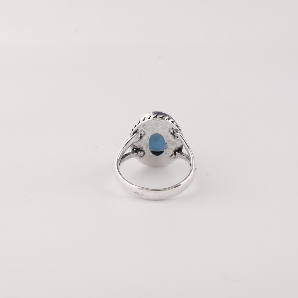 London Blue Topaz Gemstone 925 Sterling Silver Statement Jewelry Pretty Ring Engagement Gift RR-84-16