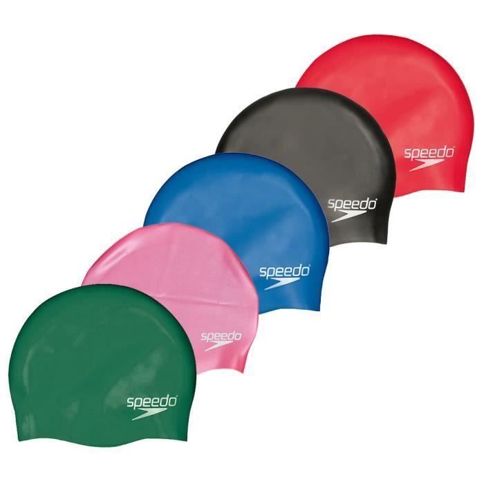 Bonnet de bain - Speedo - Junior - Silicone moulé - Rouge - Confort 3D