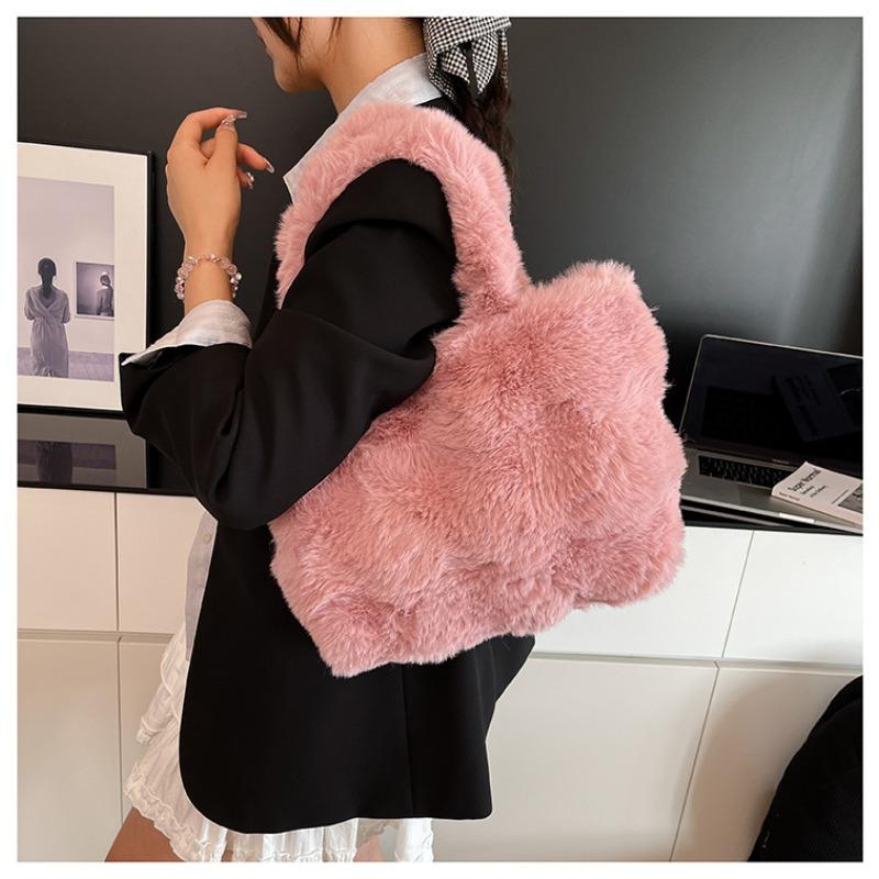 Plush Bag Women's Large-capacity New Autumn and Winter Shoulder Underarm Bag Plush Commuter Tote Bag