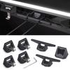 For Tesla Cybertruck 2024 Car Equipment 4 Hooks 2 D-rings 1 Opener Black Aluminum Rear Bucket Pull Ring Track Accessories Set