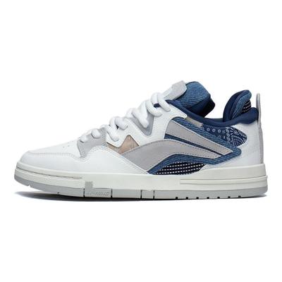 Li Ning Weiwupro Synthetic Leather Non-Slip Wear-Resistant Low-Top Skate Shoes Story Version Men Skate Shoes White Gray Blue AECT009-3