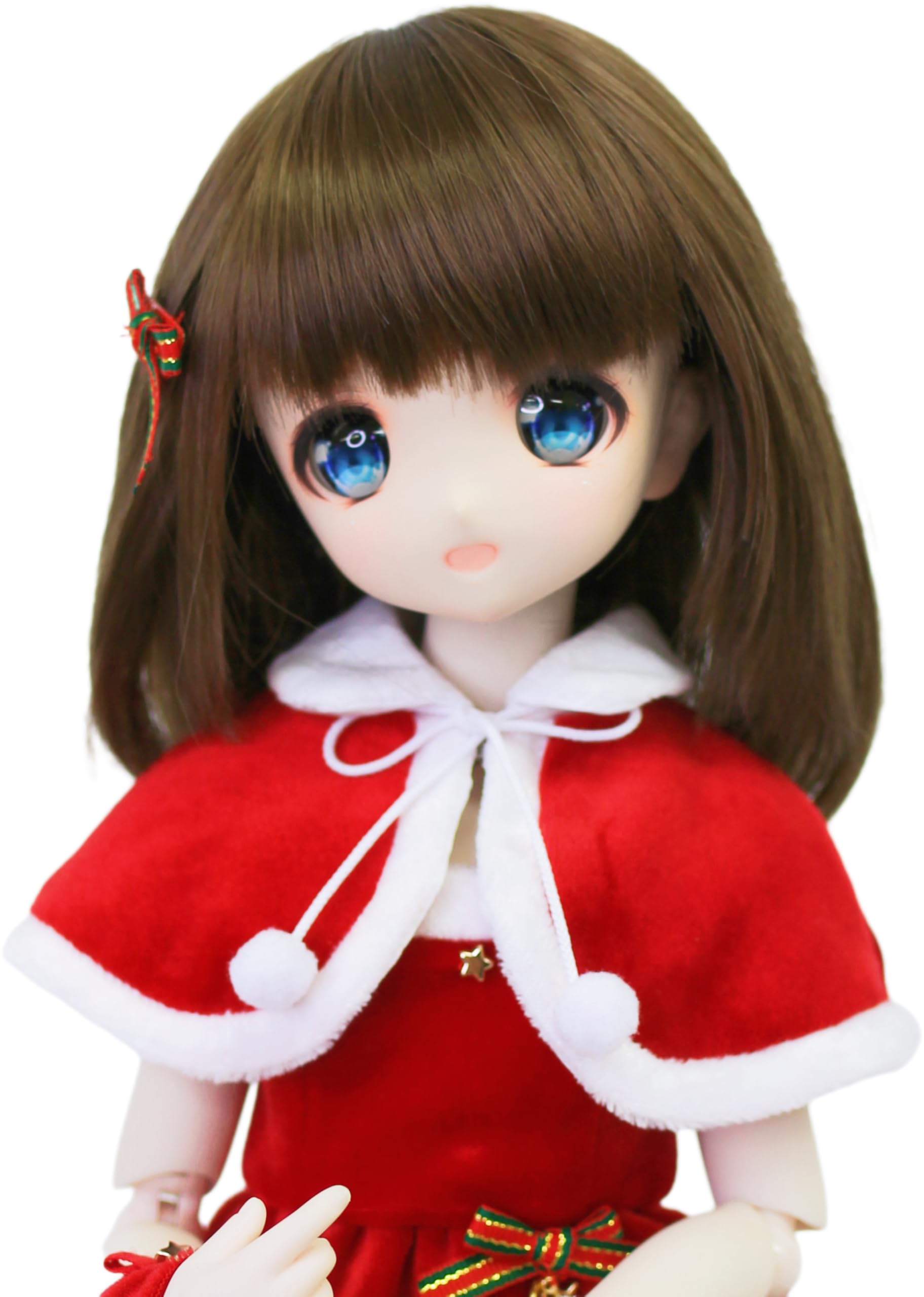 

[Petite Marie] 13 MDD Compatible Christmas Cape Cloak Red White Collar Velvet Material 40cm Doll BJD Doll Clothes [Petite Marie] [No.0205]