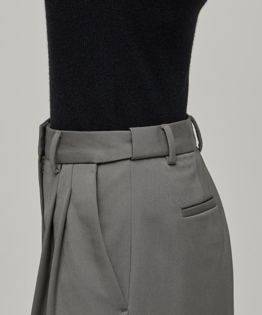 MUSINSA STANDARD WOMAN Women'S Heavyweight Fleece-Lined High-Waisted Wide Hidden Elastic Waist Slacks [Warm Gray]