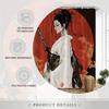 1Pc Anime Style Digital Artistic Japanese Geisha Swordswoman Shower Curtain Red Sun Kimono Katana 12 Hooks 70*70 Inch - Polyeste