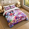 Custom Name Text Bedding 3Pcs Set,The Amazing Digital Circus 1 Duvet Cover 2 Pillowcases Soft Bed Linen For Gift