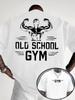 Męska Koszulka Bawełniana Muscle Man Streetwear Casual Fitness Siłownia Styl Biały - Letnia Bawełniana Koszulka z Nadrukiem Męska