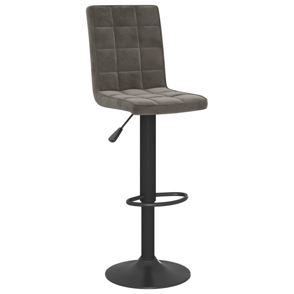 Bar Stool Dark Gray Velvet