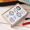 Saw Stamp Cute Small Animals and Wooden Rubber Convenient Made In Japan "I It" Set - Cat, Panda, Rabbit, Lion, Bear, More. Stamps, Gift, (#83)