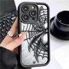 Srebrny Pająk Czarne Etui dla iPhone 15/16/17 Pro Max