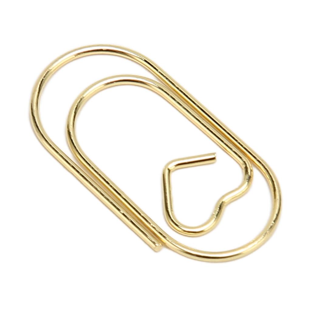 100pcs Paper Clips Portable Hrt Shape Rustproof Electroplated Metal Paperclips Supplies