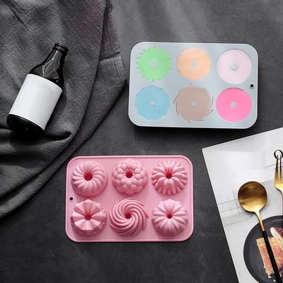 Stampo da forno a 6 fori antiaderente riutilizzabile per uso alimentare torta fondente al cioccolato dessert stampo in silicone fai da te gadget da cucina