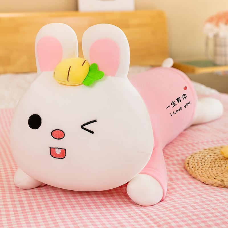 

Креативная длинная подушка-кролик, кукла для сна ногами, подарок для девушки, компания, мультяшная подушка для сна на боку 70cm【0.6kg】