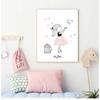 Art Canvas Painting Prints Ballet Girl Bedroom Picture Kids Room Poster Pink Rabbit Children Baby Decor Nursery Wall